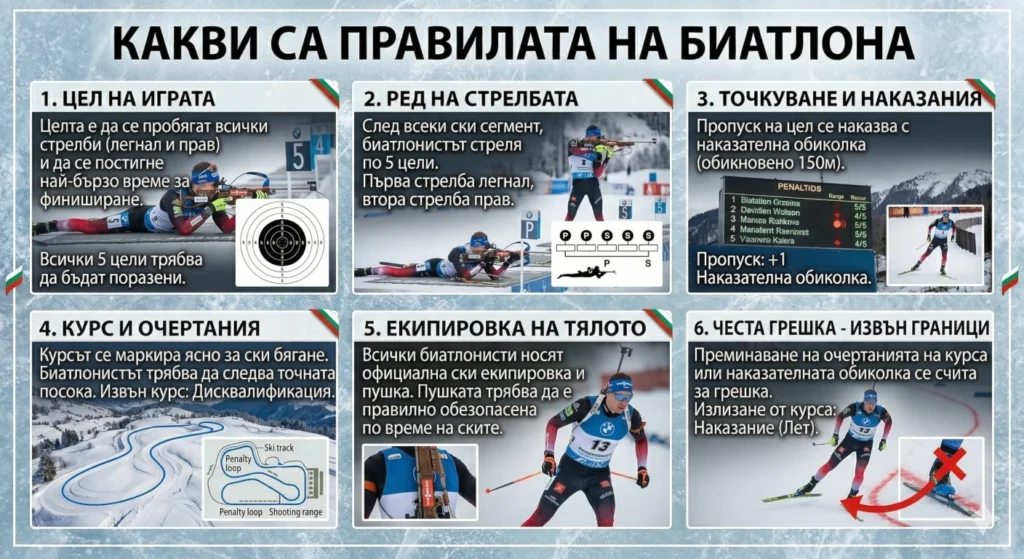 Какви са правилата на биатлона?