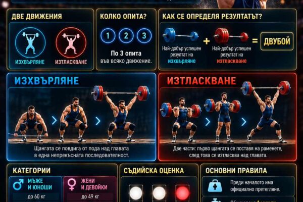 Вдигане на тежести: категории, основни правила и състезателни движения